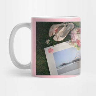 Romantic Santa Monica Pier framed Photo for Wedding or Valentine's Day Mug